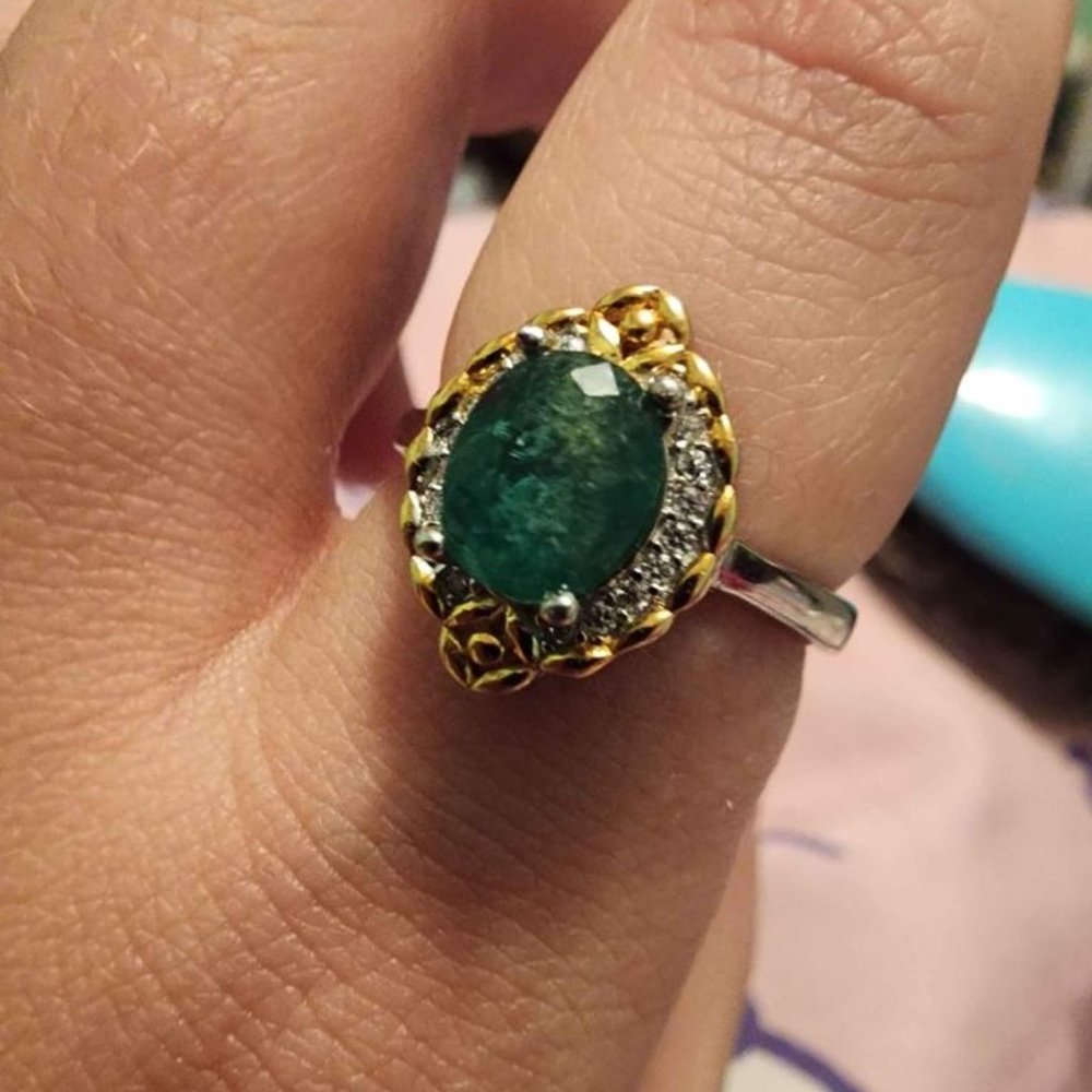 Natural Emerald Ring (adjustable)
